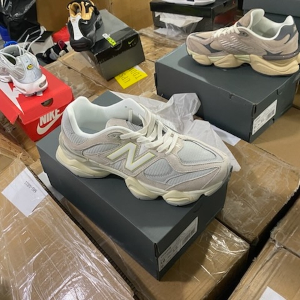 New Balance Beige and White Athletic Shoes